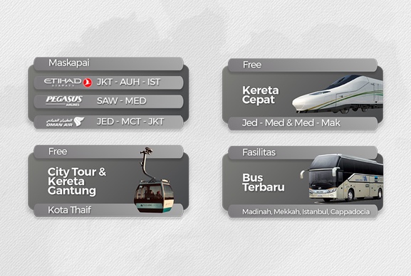 Pesawat Etihad+Pegasus+Oman - Umroh Sesuai Sunnah